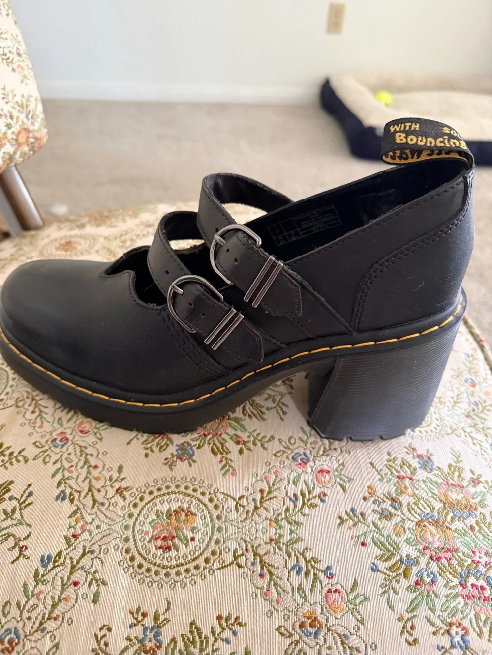 Dr. Martens Black Double-Buckle Platform Mary Jane Shoes - Picture 5 of 6